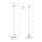 Lefroy Brooks Mackintosh Bateria wannowa termostatyczna 2-otworowa z deszczownicą Ø 154 mm Chrom WMMK8821CP
