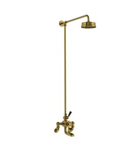 Lefroy Brooks Mackintosh Bateria wannowa termostatyczna 2-otworowa z deszczownicą Ø 154 mm Antique Gold WMMK8821AG