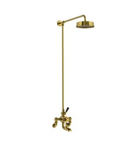 Lefroy Brooks Mackintosh Bateria wannowa termostatyczna 2-otworowa z deszczownicą Ø 197 mm Polished Brass WMMK8822PB