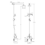 Lefroy Brooks Mackintosh Bateria wannowa termostatyczna 2-otworowa z deszczownicą Ø 154 mm i zestawem prysznicowym Chrom DMMK8824CP