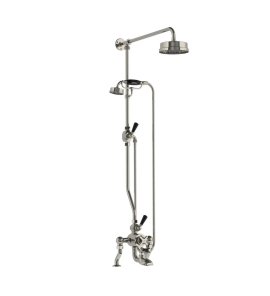 Lefroy Brooks Mackintosh Bateria wannowa termostatyczna 2-otworowa z deszczownicą Ø 154 mm i zestawem prysznicowym Silver Nickel DMMK8824NK