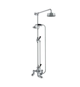 Lefroy Brooks Mackintosh Bateria wannowa termostatyczna 2-otworowa z deszczownicą Ø 154 mm i zestawem prysznicowym Chrom WMMK8824CP