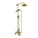 Lefroy Brooks Mackintosh Bateria wannowa termostatyczna 2-otworowa z deszczownicą Ø 197 mm i zestawem prysznicowym Polished Brass WMMK8825PB