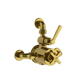 Lefroy Brooks Mackintosh Bateria termostatyczna natryskowa z zaworem ciśnieniowym na jednodrożna Polished Brass ML8725PB