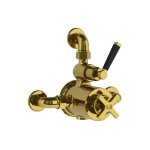 Lefroy Brooks Mackintosh Bateria termostatyczna natryskowa z zaworem ciśnieniowym na jednodrożna Polished Brass MB8725PB
