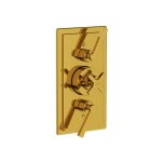 Lefroy Brooks Mackintosh Bateria termostatyczna natryskowa podtynkowa 2-drożna Polished Brass MK8736PB