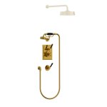 Lefroy Brooks Mackintosh Bateria natryskowa termostatyczna ze słuchawką prysznicową Antique Gold MB8712AG