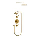 Lefroy Brooks Mackintosh Bateria natryskowa termostatyczna ze słuchawką prysznicową Antique Gold MK8803AG