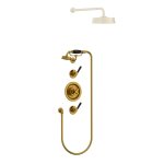 Lefroy Brooks Mackintosh Bateria natryskowa termostatyczna ze słuchawką prysznicową Antique Gold MB8803AG