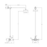 Lefroy Brooks Mackintosh Bateria natryskowa termostatyczna 2-otworowa z deszczownicą Ø 154 mm Chrom ML8701CP