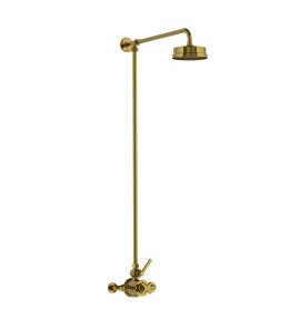 Lefroy Brooks Mackintosh Bateria natryskowa termostatyczna 2-otworowa z deszczownicą Ø 154 mm Antique Gold ML8701AG