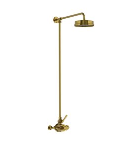 Lefroy Brooks Mackintosh Bateria natryskowa termostatyczna 2-otworowa z deszczownicą Ø 197 mm Antique Gold ML8702AG