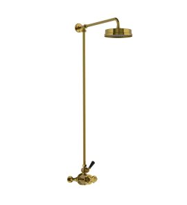 Lefroy Brooks Mackintosh Bateria natryskowa termostatyczna 2-otworowa z deszczownicą Ø 197 mm Antique Gold MK8702AG