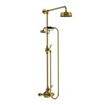 Lefroy Brooks Mackintosh Bateria natryskowa termostatyczna 2-otworowa z deszczownicą Ø 154 mm Antique Gold ML8703AG