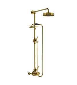 Lefroy Brooks Mackintosh Bateria natryskowa termostatyczna 2-otworowa z deszczownicą Ø 197 mm Antique Gold ML8704AG