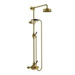 Lefroy Brooks Mackintosh Bateria natryskowa termostatyczna 2-otworowa z deszczownicą Ø 154 mm Antique Gold MB8703AG