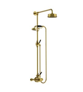 Lefroy Brooks Mackintosh Bateria natryskowa termostatyczna 2-otworowa z deszczownicą Ø 154 mm Polished Brass MB8703PB