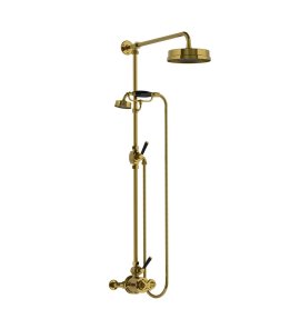 Lefroy Brooks Mackintosh Bateria natryskowa termostatyczna 2-otworowa z deszczownicą Ø 197 mm Antique Gold MB8704AG