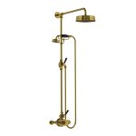 Lefroy Brooks Mackintosh Bateria natryskowa termostatyczna 2-otworowa z deszczownicą Ø 197 mm Antique Gold MB8704AG