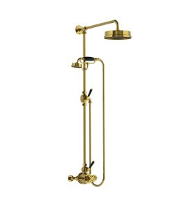 Lefroy Brooks Mackintosh Bateria natryskowa termostatyczna 2-otworowa z deszczownicą Ø 197 mm Polished Brass MB8704PB