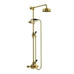 Lefroy Brooks Mackintosh Bateria natryskowa termostatyczna 2-otworowa z deszczownicą Ø 154 mm Antique Gold MK8703AG