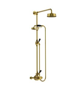 Lefroy Brooks Mackintosh Bateria natryskowa termostatyczna 2-otworowa z deszczownicą Ø 154 mm Polished Brass MK8703PB