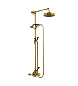 Lefroy Brooks Mackintosh Bateria natryskowa termostatyczna 2-otworowa z deszczownicą Ø 197 mm Antique Gold MK8704AG