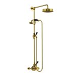 Lefroy Brooks Mackintosh Bateria natryskowa termostatyczna 2-otworowa z deszczownicą Ø 197 mm Polished Brass MK8704PB