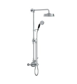 Lefroy Brooks Mackintosh Bateria natryskowa termostatyczna 2-otworowa z deszczownicą Ø 197 mm oraz ze słuchawką na ruchomym uchwycie Chrom ML8744CP