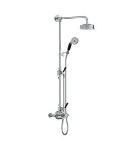 Lefroy Brooks Mackintosh Bateria natryskowa termostatyczna 2-otworowa z deszczownicą Ø 154 mm oraz ze słuchawką na ruchomym uchwycie Chrom MB8743CP