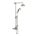Lefroy Brooks Mackintosh Bateria natryskowa termostatyczna 2-otworowa z deszczownicą Ø 154 mm oraz ze słuchawką na ruchomym uchwycie Silver Nickel MB8743NK