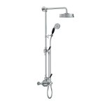 Lefroy Brooks Mackintosh Bateria natryskowa termostatyczna 2-otworowa z deszczownicą Ø 197 mm oraz ze słuchawką na ruchomym uchwycie Chrom MB8744CP