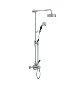Lefroy Brooks Mackintosh Bateria natryskowa termostatyczna 2-otworowa z deszczownicą Ø 154 mm oraz ze słuchawką na ruchomym uchwycie Chrom MK8743CP