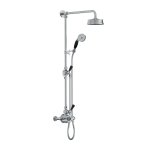 Lefroy Brooks Mackintosh Bateria natryskowa termostatyczna 2-otworowa z deszczownicą Ø 154 mm oraz ze słuchawką na ruchomym uchwycie Chrom MK8743CP