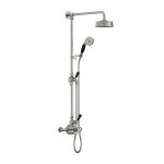 Lefroy Brooks Mackintosh Bateria natryskowa termostatyczna 2-otworowa z deszczownicą Ø 154 mm oraz ze słuchawką na ruchomym uchwycie Silver Nickel MK8743NK
