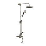 Lefroy Brooks Mackintosh Bateria natryskowa termostatyczna 2-otworowa z deszczownicą Ø 197 mm oraz ze słuchawką na ruchomym uchwycie Silver Nickel MK8744NK