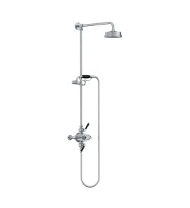 Lefroy Brooks Mackintosh Bateria natryskowa termostatyczna 2-otworowa z deszczownicą Ø 154 mm oraz ze słuchawką na kolumnie Chrom MB8741CP