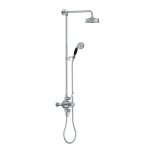 Lefroy Brooks Mackintosh Bateria natryskowa termostatyczna 2-otworowa z deszczownicą Ø 154 mm oraz ze słuchawką na kolumnie Chrom ML8753CP