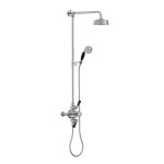 Lefroy Brooks Mackintosh Bateria natryskowa termostatyczna 2-otworowa z deszczownicą Ø 154 mm oraz ze słuchawką na kolumnie Chrom MK8753CP