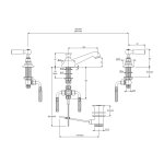 Lefroy Taps Bateria umywalkowa 3-otworowa z korkiem klik-klak Chrom WL1220CR