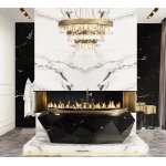 Maison Valentina Diamond Faux Marble Wanna wolnostojąca 215x95 cm czarny połysk 5909951694776