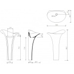 Marmorin Alice Umywalka stojąca-przyścienna 58xh98 cm Biały P_S_002_04_0580