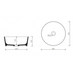 Marmorin Lena I Umywalka stawiana na blat 38,5xh15 cm Biały P_U_539_01_0385 