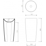 Marmorin Noemi Umywalka stojąca-przyścienna 40x40x84,5 cm Biały P_S_062_01_0400