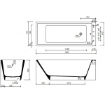 Marmorin Tebe II Wanna dościenna 180,5x73,2x60 cm Biały P_W_082_04_1805 