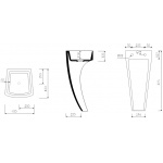 Marmorin Waver Umywalka stojąca-przyścienna 40x40x87,5 cm Biały P_S_099_01_0400 