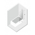 New Trendy Avexa Gold Parawan wannowy 50x150 cm Złoty szczotkowany EXK-2004