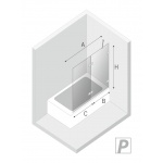 New Trendy Avexa Gold Parawan wannowy uchylny 140x150 cm Prawy Złoty szczotkowany EXK-2019