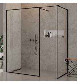 New Trendy New Modus Black Kabina Prysznicowa Walk-In z ramką dekoracyjną 140x90x200 cm czarna EXK-0119