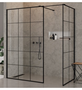 New Trendy New Modus Black Kabina Prysznicowa Walk-In z ramką dekoracyjną 140x100x200 cm czarna EXK-0111